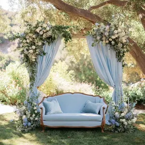 Elegant Blue Rectangular Nylon High Elastic Curtains Set, Multi-Use Decor for Weddings, Parties, Home Gatherings, Privacy Protection, Home Decoration Curtain