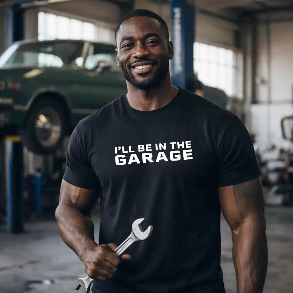 I’ll Be In The Garage T-Shirt, Funny Mechanic Garage Hoodie, Mechanic Dad Shirt, Blue Collar Graphic Tee