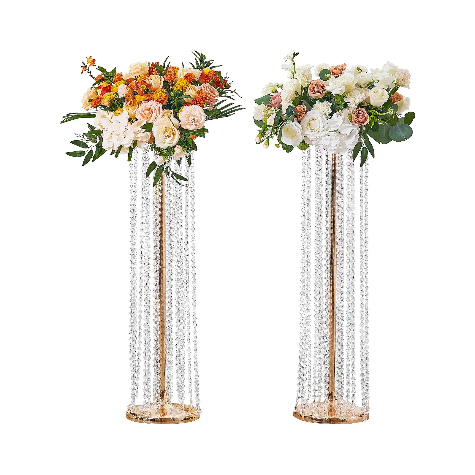 2PCS - 35.43inch - Metal Rod + Base