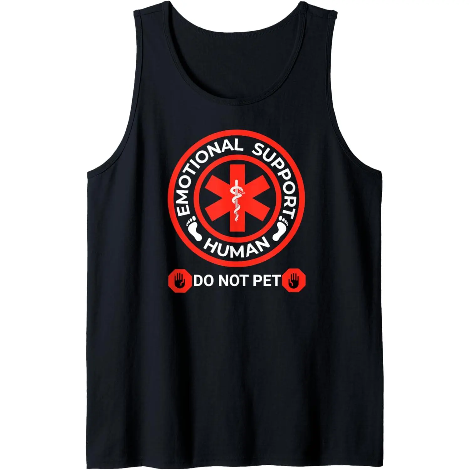 Men's Durable Cotton Scoop Neck Tank Top with Emotional Support Companion Graphic - Soft Second Skin, Breathable, Sleeveless, Lightweight Fabric for Gym, Casual Wear - Classic, Sporty Chic, All Seasons, Multi-size, Indoors, No Excessive Bulk
