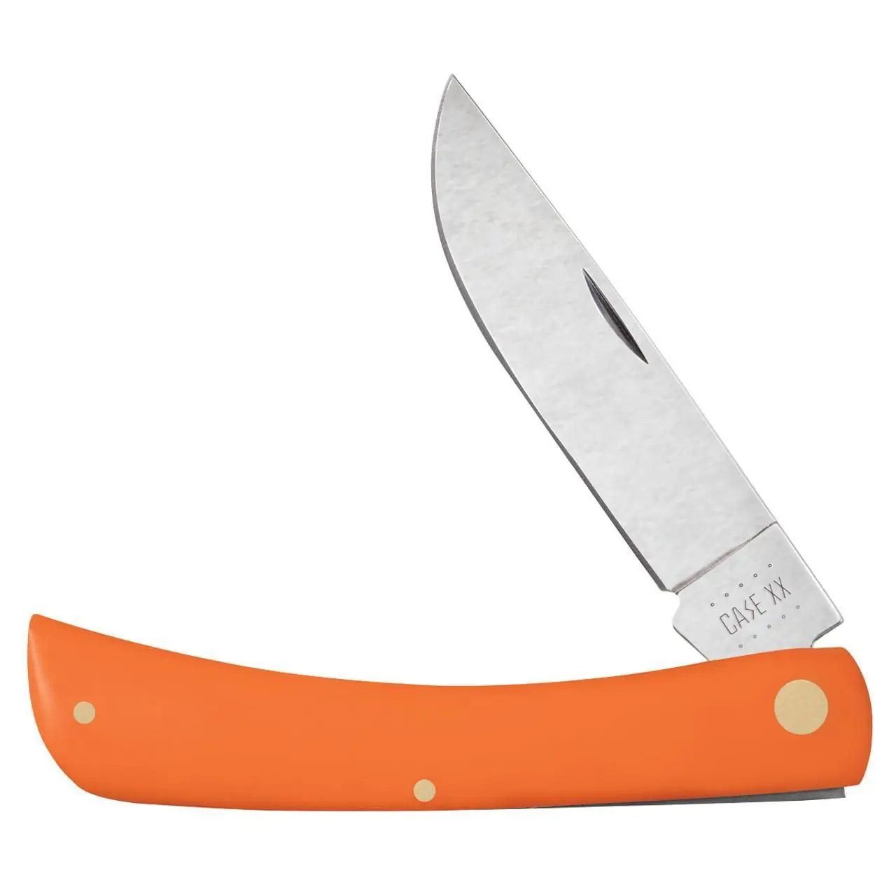 Case 80512 3.7 In. Orange Synthetic Smooth Sod Buster Pocket Knife, High Carbon Steel Blade, Heavy-Duty Handles, Ideal for Fishing, Hunting, Collectors, Skinning