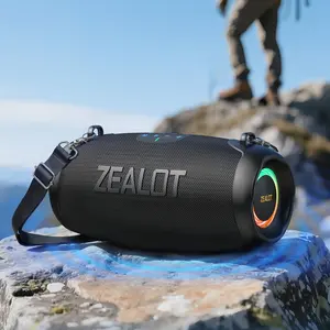Zealot Portable Outdoor Bluetooth-compatible Speaker, Ipx7 Waterproof Party Speaker, 50w Stereo Sound HiFi Effect, Bass Boost, 6000mah Long Battery Life, Outdoor Wireless Speaker