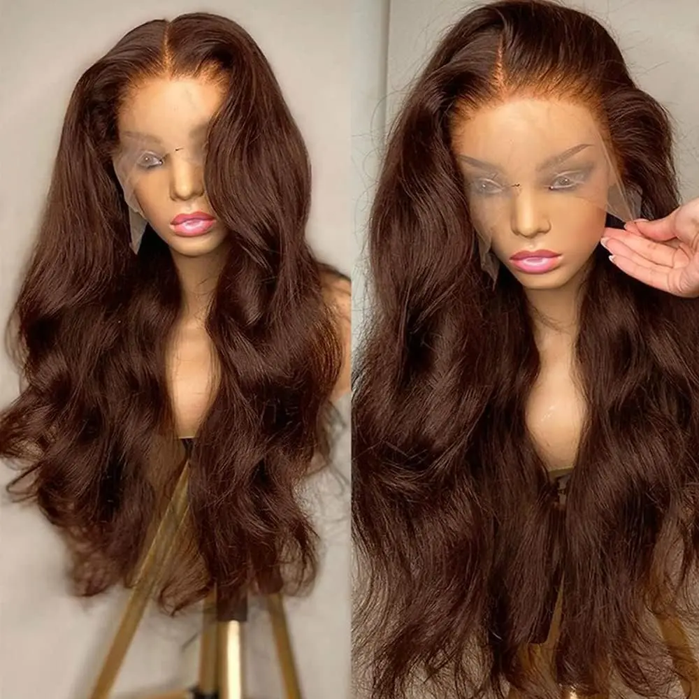 Bling Hair Brown Body Wave 13x4 13x6 Lace Frontal Wigs Real Human Hair Pre Plucked Hairline Ear To Ear Lace Front Wig For Women Summervibes summerwins