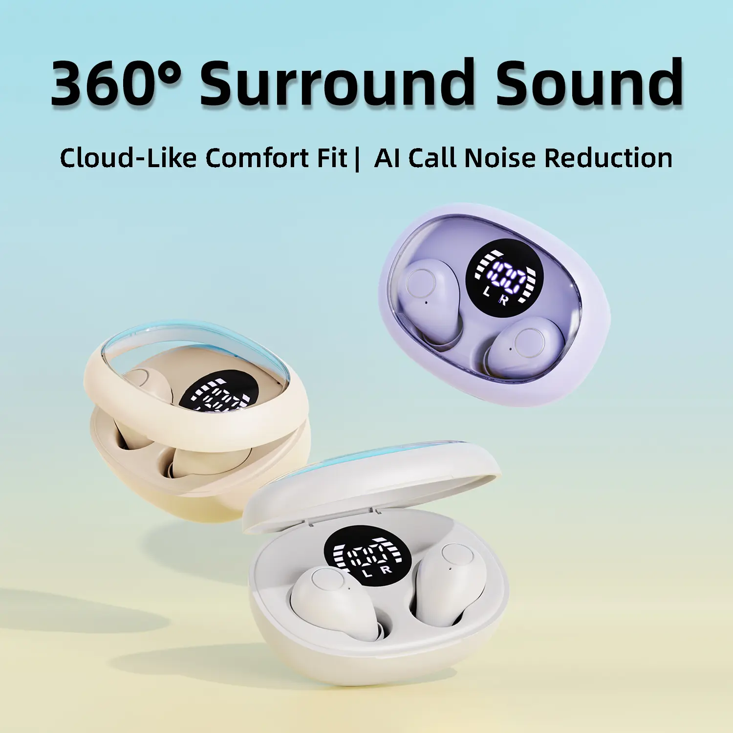 Ultra Mini Invisible Bluetooth Sleep Headset - Super Flat Slim, Noise Isolation, 0 Pressure, Rechargeable Battery In-Ear Wireless Headphones for Side Sleepers, Sensitive Ears Solutions, Rechargeable Battery In-Ear Headphones