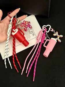 Water Cup&Balloon Dog Bag Charm Realistic Straw Cup+Balloon Dog 3d Accessories Multiple Colors Available Dopamine Vitality Sweet, Edgy, And Sassy Style Distinctive And Niche For Bags, Keys, And Earphones