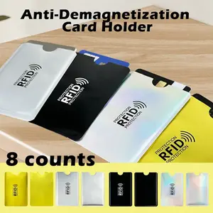8 pcs Counts RFID Blocking Sleeves Set 8 Credit Card Protectors in Lightweight Anti-Demagnetization Card Holder for Everyday Carry Gifts
