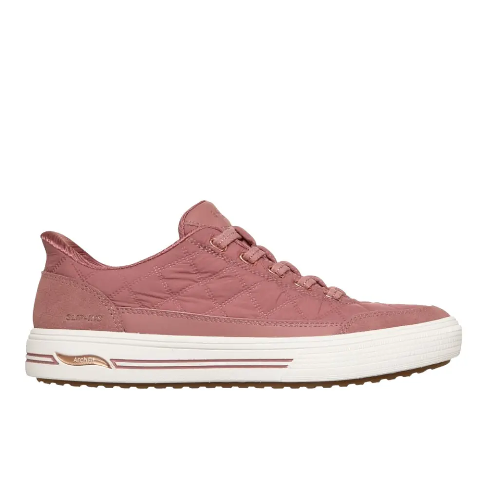 Skechers Womens Slip-Ins Arch Fit Arcade Cozy Fit Cuddle Steps Slip On Sneakers Shoes Casual - Pink