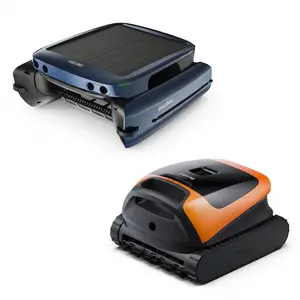 Beatbot Sora 30 Cordless Robotic Pool Vacuum Cleaner with iSkim Solar Powered Pool Skimmer, Cleans Floor, Walls, Waterline and Surface-Vibrant Orange & Blue