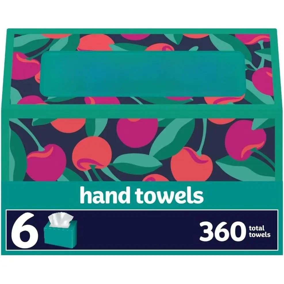 6 Pack Disposable Paper Hand Towels | 60 Tissues per Box 360 Total | Soft Absorbent for Home Kitchen Bathroom Office
