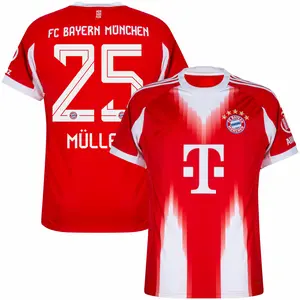 Unisex Soccer Bayern Munich Team Müller Champions League Playoffs 2026 Home On Field Jersey - Red