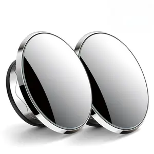 Car Rearview Mirror Car Edgeless Small Round Suction Cup Reversing Auxiliary Mirror Adjustable HD Reflective Mirror for Cars
