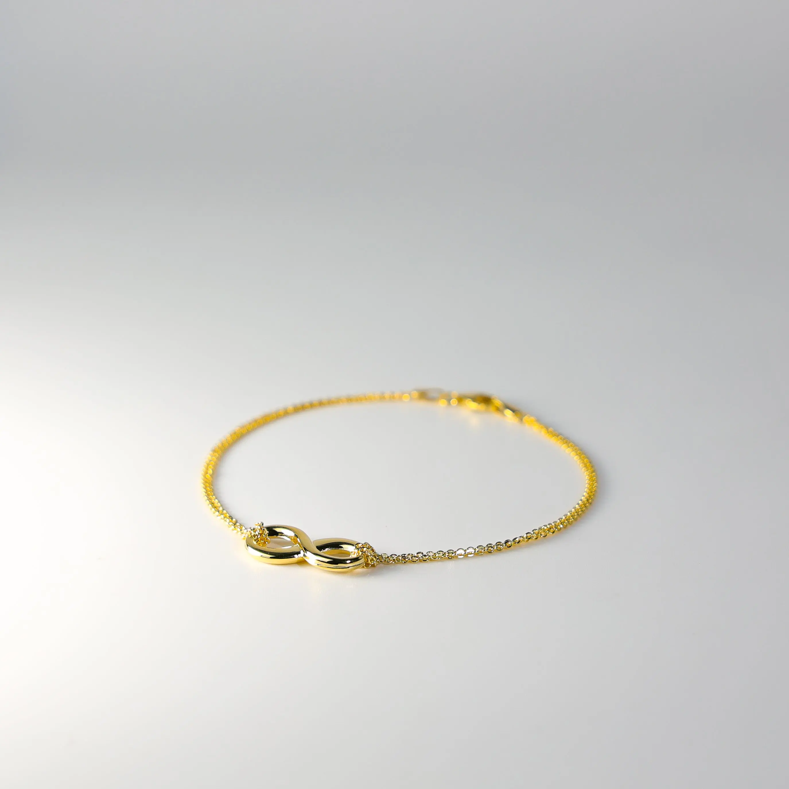 14K Gold Infinity Charm Bracelet - Model AB0538