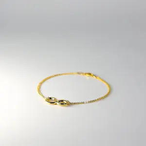 14K Gold Infinity Charm Bracelet - Model AB0538