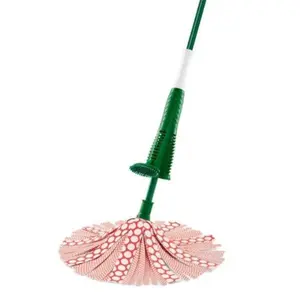 212 MAIN Heavy Duty Wonder Mop - Synthetic Microfiber Cloth Strips, Removable Brush, Power Wringer, Steel Construction, Home Care Supplies