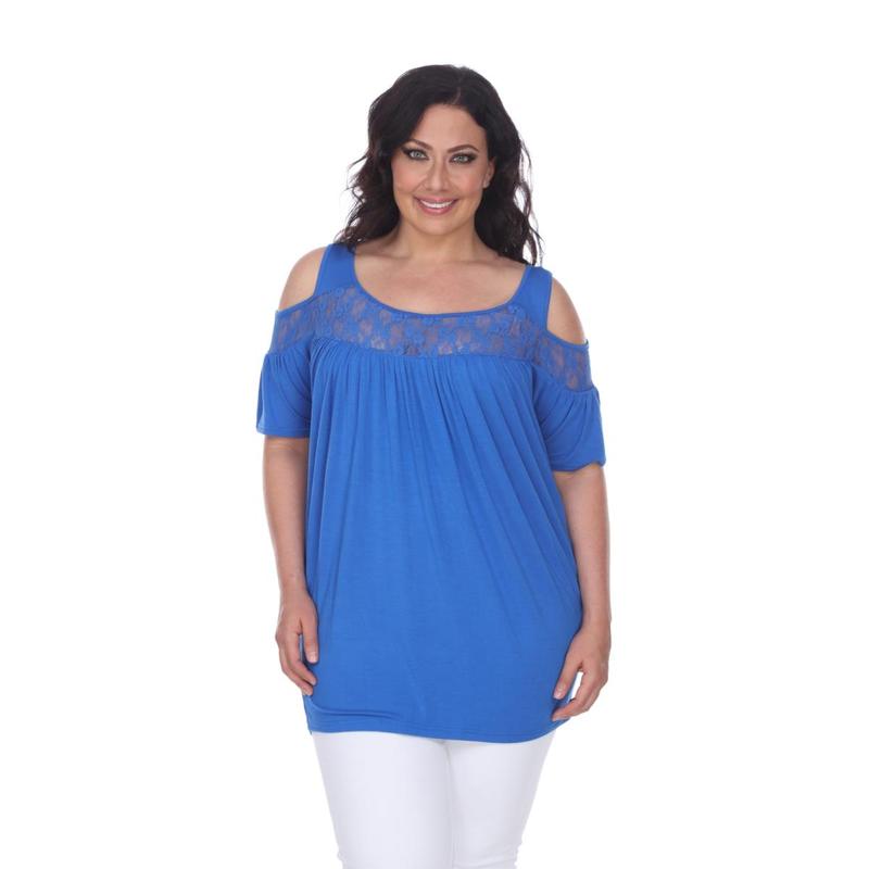 White Mark  Plus BeExtra Largeey Tunic & Top, 04 - Royal Blue - 2 Extra Large