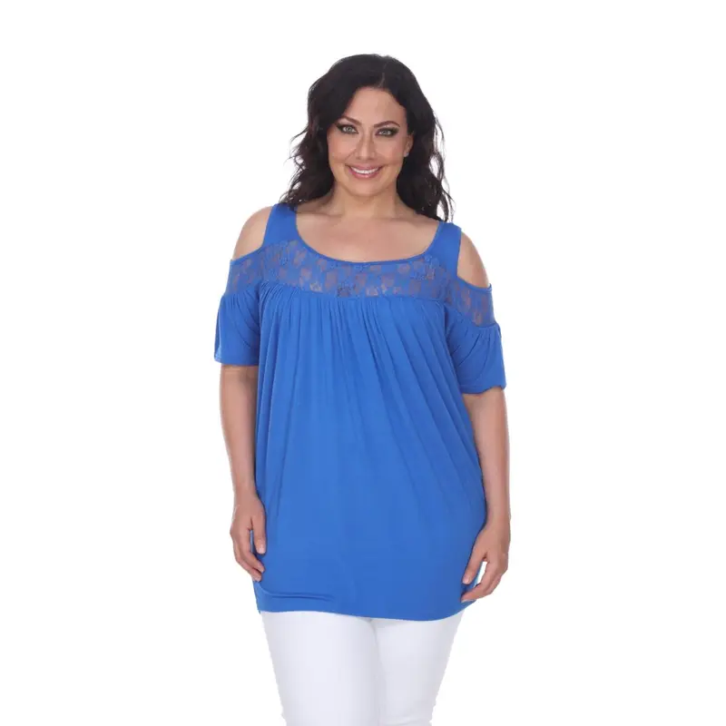 White Mark  Plus BeExtra Largeey Tunic & Top, 04 - Royal Blue - 2 Extra Large
