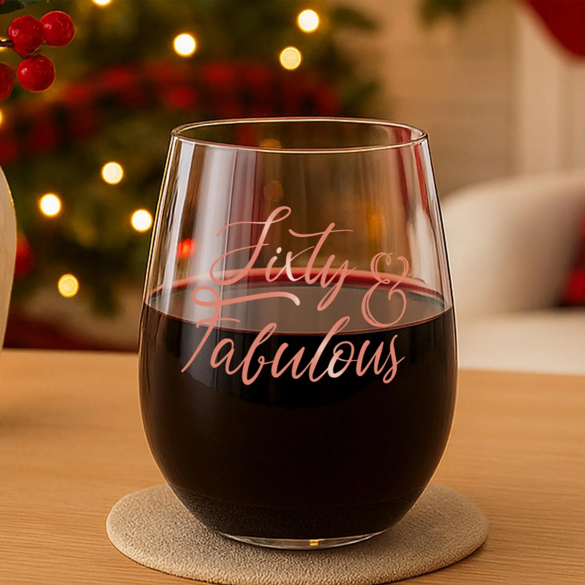 Sixty and Fabulous 60th Birthday Wine Glass - 17oz Stemless Glass in  Elegant Rose Gold - Cheers to 60 Years Gift for Her - TikTok Shop