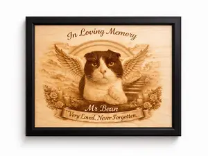 8x10 Framed Baltic Birch Rainbow Bridge Pet Memorial
