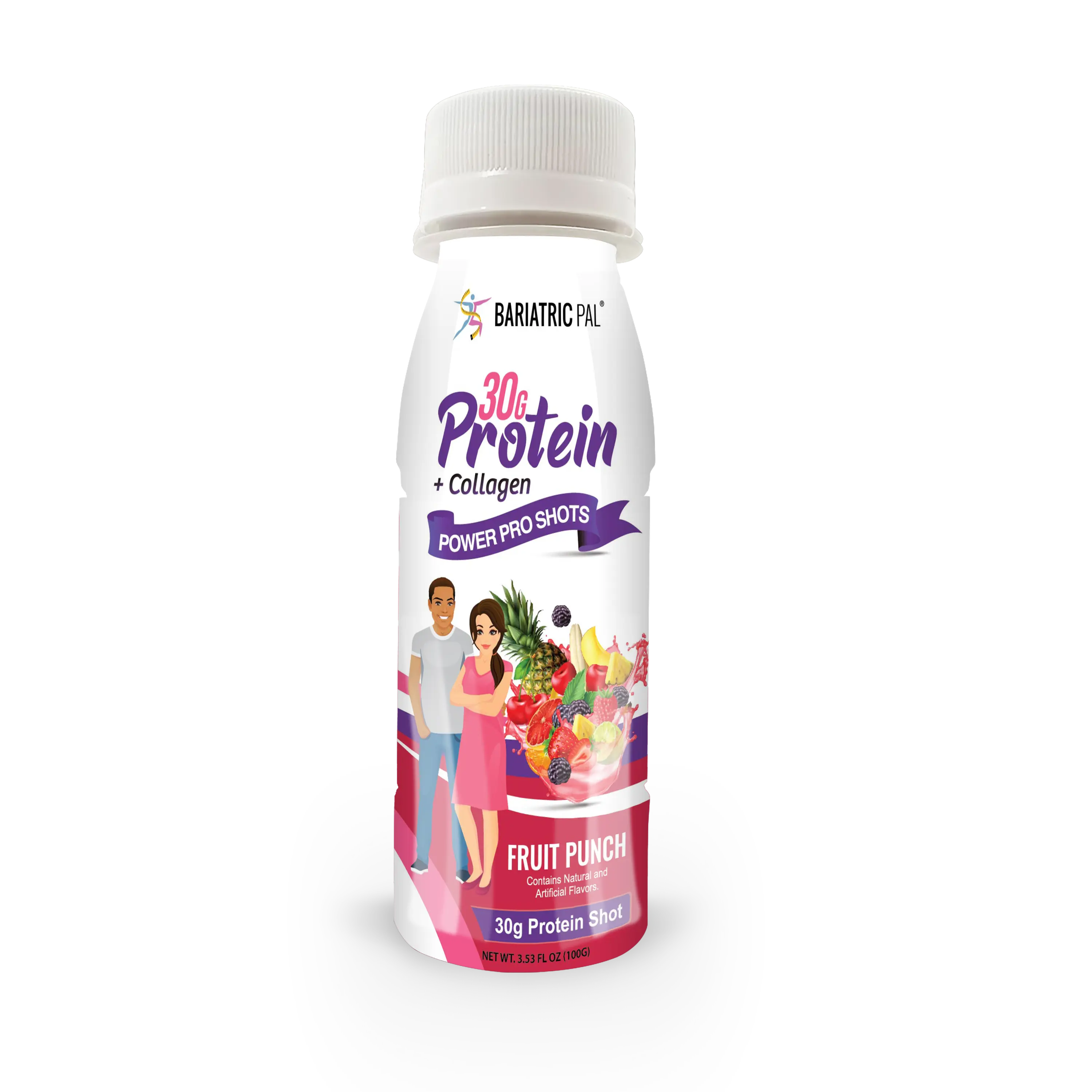 BariatricPal 30g Whey & Collagen Complete Protein Power Pro Shots - Fruit Punch