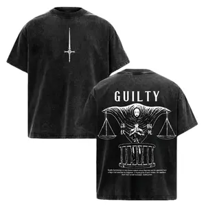 Men's Thick Short-Sleeve T-Shirt - Hiromi Higuruma Jujutsu Kaisen Deadly Sentencing Bold Graphic Top, Judgeman Domain Expansion Anime Print Double Sides Vintage Washed Oversized Soft Cotton Unisex Casual Streetwear Round Neck Apparel,summervibes, Seamless