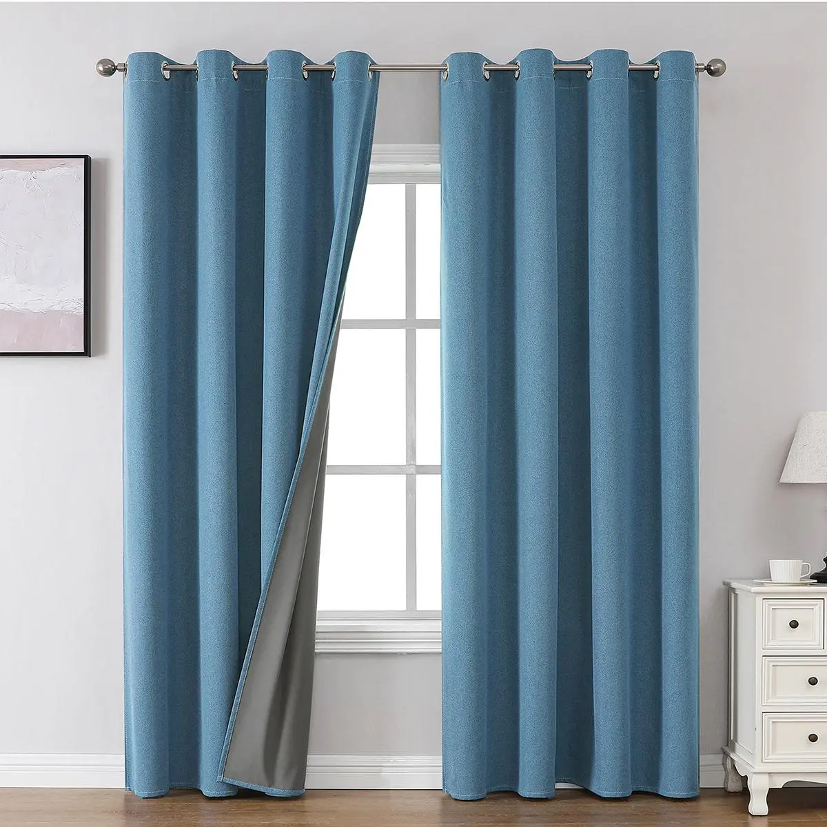 Solid Color Blackout Curtain, 1 Count/2 Counts Modern Simple Window Curtain, Home Decoration Curtain, Home Decorative Curtain, Home Decor for Living Room Bedroom Hotel Dining Room
