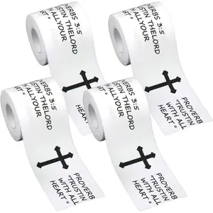 4 Pcs Christian Athletic Tape,2IN X 23FT Cotton Cross Tape for Sports,Jesus Bible Verse Cotton Sport Tape for Baseball,Football,Gymnastics,Tennis, Athlete First Aid Injury Wrap