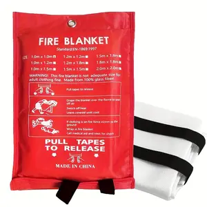 1pc emergency fire blanket, fire blanket, fire-resistant blanket, flame retardant blanket, suitable for home, kitchen, school, car, office, warehouse fire safety blanket 40x 40 inch fiberglass fire-resistant blanket