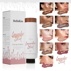 Hellokiss Multifunctional Highlight Blush Dual-Ended with Makeup Brush Contour Stick Cheek Contour Modification Highlight Stick
