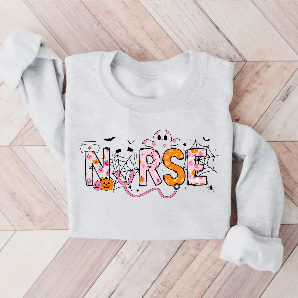 Halloween Nurse Sweatshirt/T-shirt, Cute Nurse Gift, Nursing School Shirt, Gift for Nurse, Nursing Shirt, Halloween sweatshirt, Halloween Gift, Cute Crewneck For Women