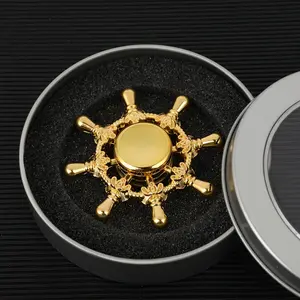 1pc Premium Golden-Tone Zinc Alloy Fidget Spinner with Intricate Design - Durable, Portable Hand Gyroscope for, Relax & Focus, Fidget for Anxiety - Ideal Gift for Birthdays, Christmas, Halloween, Fidget Spinners for Adults