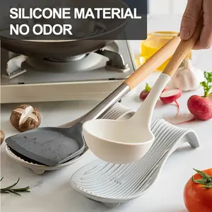 2-Piece Non-Stick Silicone Spoon Holder, Multi-Functional Kitchen Organizer, Space-Saving Design, Heat Resistant Up to 480°c, Modern / Colors