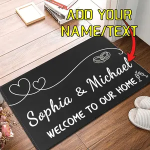 Personalized Custom Name Doormat - Featuring a Non-Slip Backing. Ideal for occasions such as housewarmings, weddings, Christmas, Halloween, Easter, Hanukkah, and Thanksgiving; a perfect gift for friends and family.
