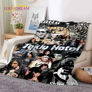 Rock Band Tokio Hotel Bill Kaulitz Soft Flannel Blankets,Throw Blanket Comfortable Blanket for Picnic Beds Sofa Home Bedroom