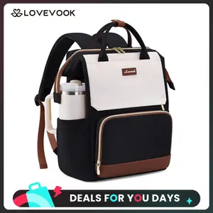 LOVEVOOK Laptop Backpack for Women with Giant Tumbler Holder Pocket, 15''/17'' Travel Work Backpack Purse for Nurse Teacher, Waterproof School Bag College Bookbag Cute Casual Daypack for Girls. DealsForYouDays