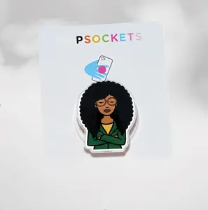 Daria’s Kindle Grip, Melanin Girl With Book Phone Grip, Magnetic Phone Grip for Kindle & Books, Black Beauty Girl Read Books Accessory