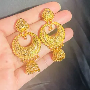 Gold Tone Ramlila Earrings for Women - Perfect for Special Occasions