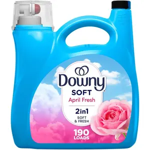 Downy Fabric Softener Liquid, April Fresh Scent, 140 fl oz, 190 Loads, HE Compatible, Downy Fabric Softener, Liquid Fabric Softener, Laundry
