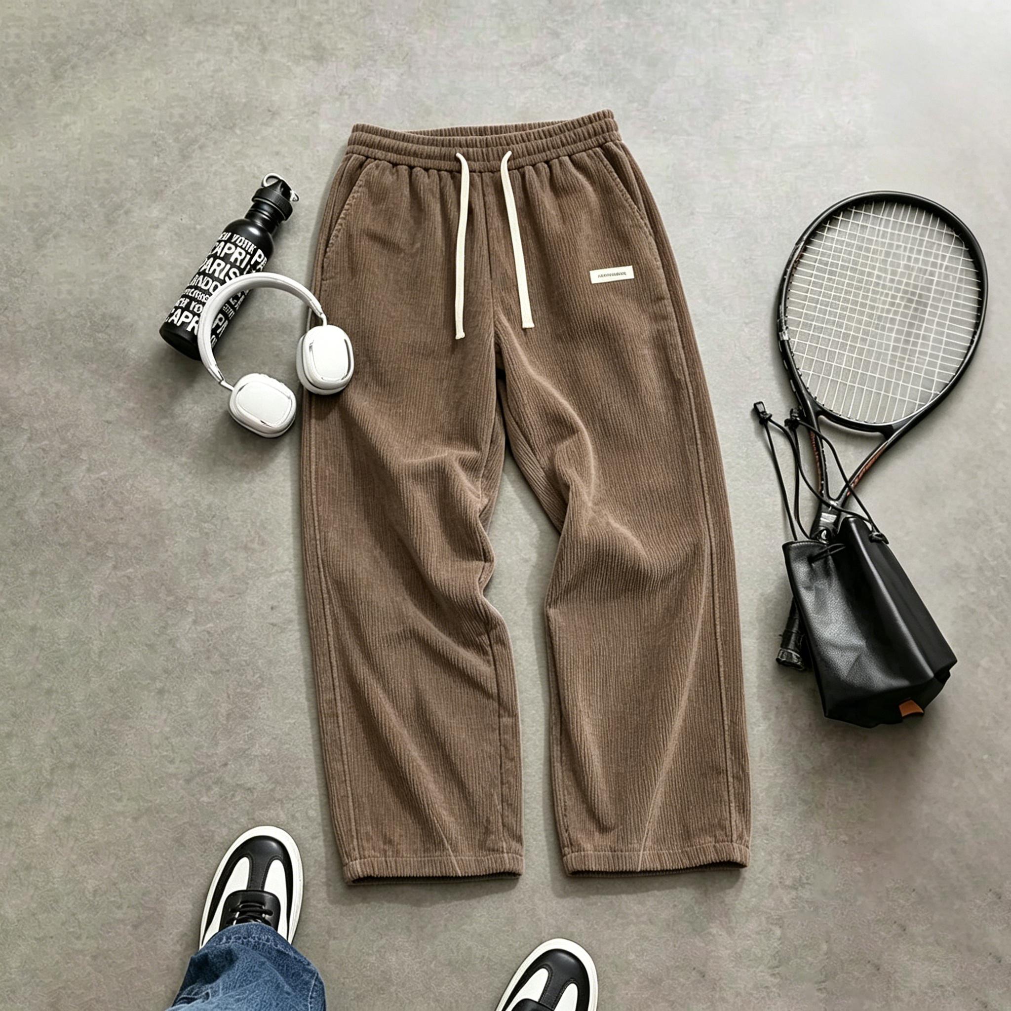 Men’s corduroy casual pants, loose straight cut, versatile new arrival for spring, summer, and autumn