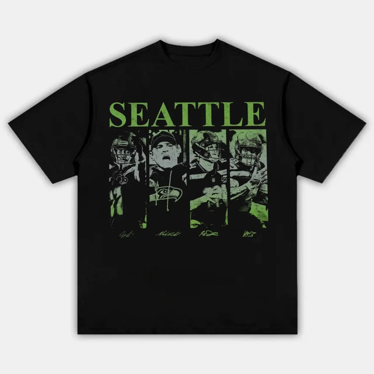Sam Darnold JSN Kenneth Walker III Mike Macdonald Seattle Football T-Shirt, graphic t-shirts, #Seahawkkk merch, Game Day Shirt, Seattle Football merch, men's clothing clothes merch, Streetwear, Gift For Him and Her