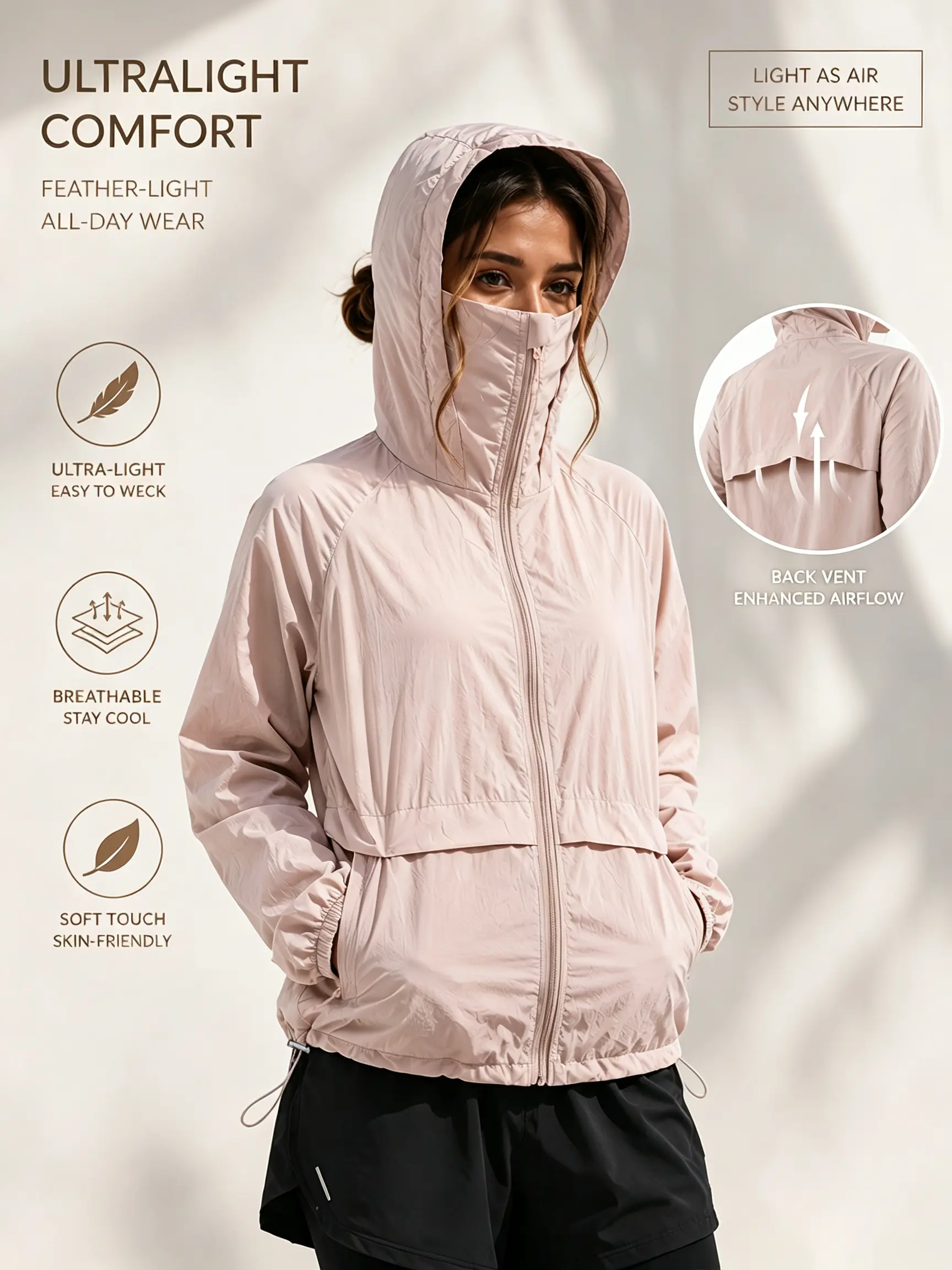 Women's Outdoor Sports Sun Protective Clothing - UPF50+ UV Protection, Cool-Feeling, Breathable, Quick-Drying
