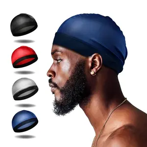4Pcs Wave Cap, Silk Stocking Wave Caps for 360 Waves, Silky Durag for Men, Stain Caps
