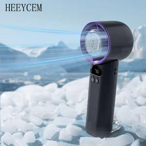 Portable Handheld Fan, USB Rechargeable Ice Compress Fan, Digital Display 100-speed Cooling Fan, Long-lasting Outdoor Small Fan