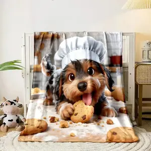 1PC Yorkshire Terrier Theme Print Blanket  Soft Fluffy Kids and Adult Sofa Bed Throw Blanket Outdoor Travel Camping.Thin Blanket Dream Workshop