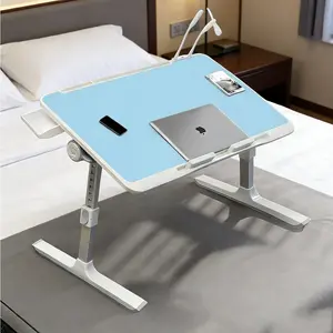 Lap Desk Bed Tray Table, Adjustable Laptop Stand for Bed with USB/ Light/ Fan/ Drawer, Portable Laptop Desk Table for Bed/ Couch/ Sofa/ Reading/ Writing, Bed Trays for Eating And Laptops Portable adjustable bed table