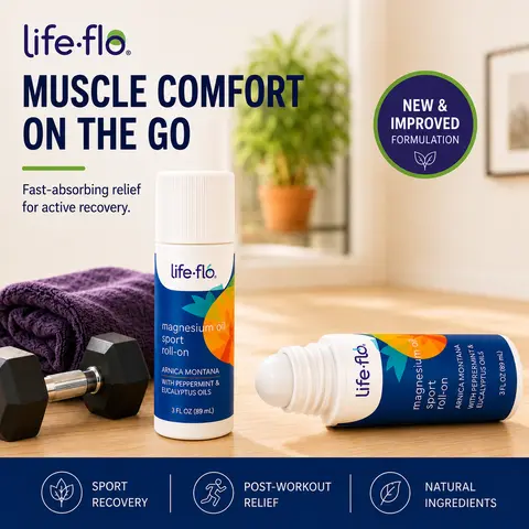 Life-flo Magnesium Oil Sport Roll-On — Post-Workout Recovery Anchor — Find Your Active Flo