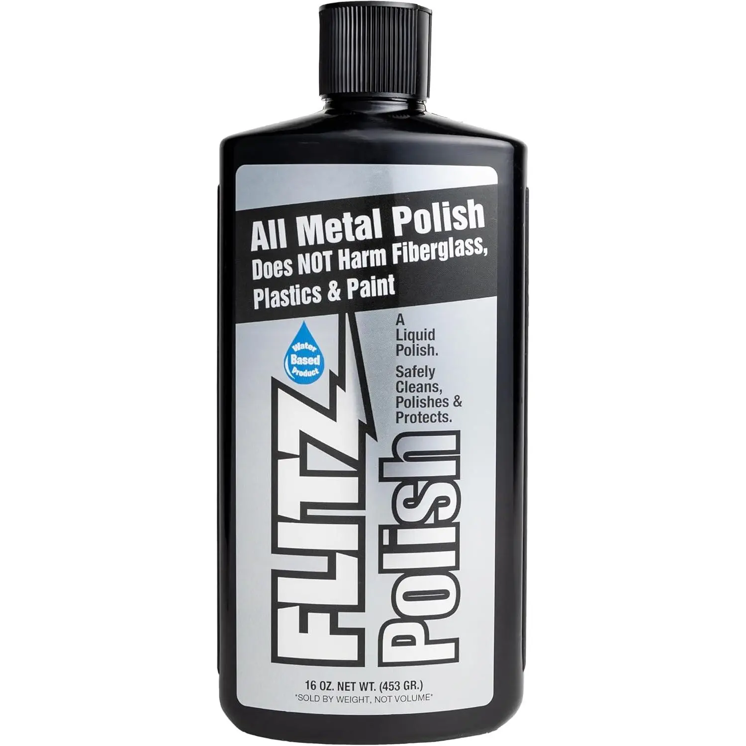 16 oz Non-Abrasive Multi Purpose Metal Polish Liquid - Chrome & Metal Polishes for Brass, Nickel, Copper, Stainless Steel, Surface Cleaner, Tarnish Remover & Restorer (1 Pack) - 6 Months Freshwater, 3 Months Saltwater Use