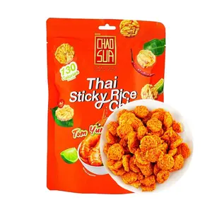 CHAO SUA Tom Yum Crispy Rice Snack 90g - Authentic Thai Flavor, Spicy & Savory Snack