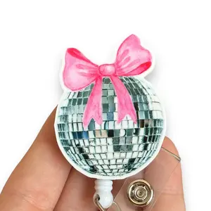 Glitter My Badge Disco ball badge reel for nurse and hospital workers. Badge clip Badge pull - Retractable swivel clip with a 360 rotation. Great gift for coworker. Healthcare