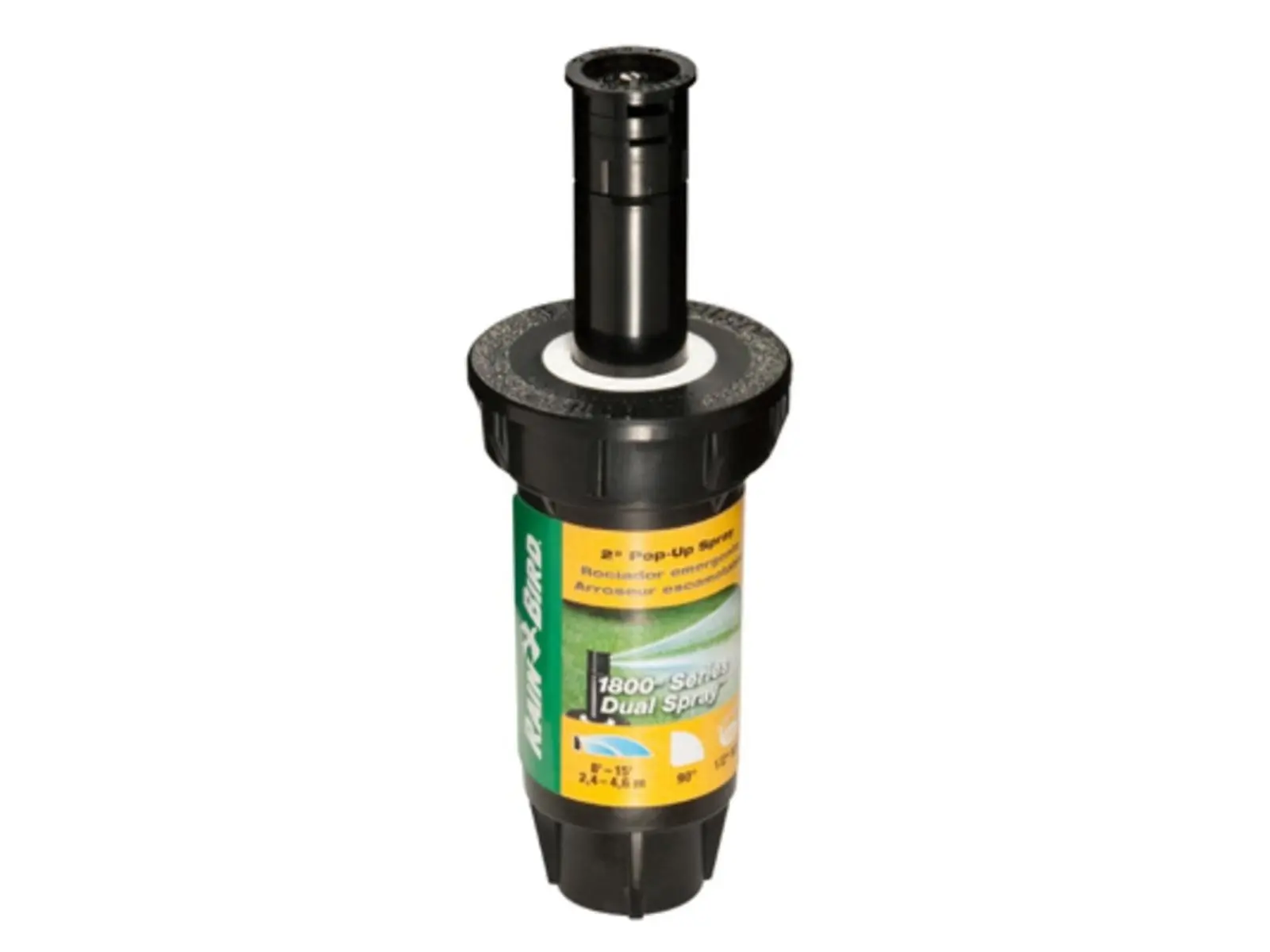 Rainbird 1800 Series National 271782 Stainless Steel Outdoor Pressure Regulating Spray Sprinkler, 90-Degree Quarter Circle, 15' Distance