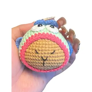 Cute Fish Capybara Head Crochet Keychain K016